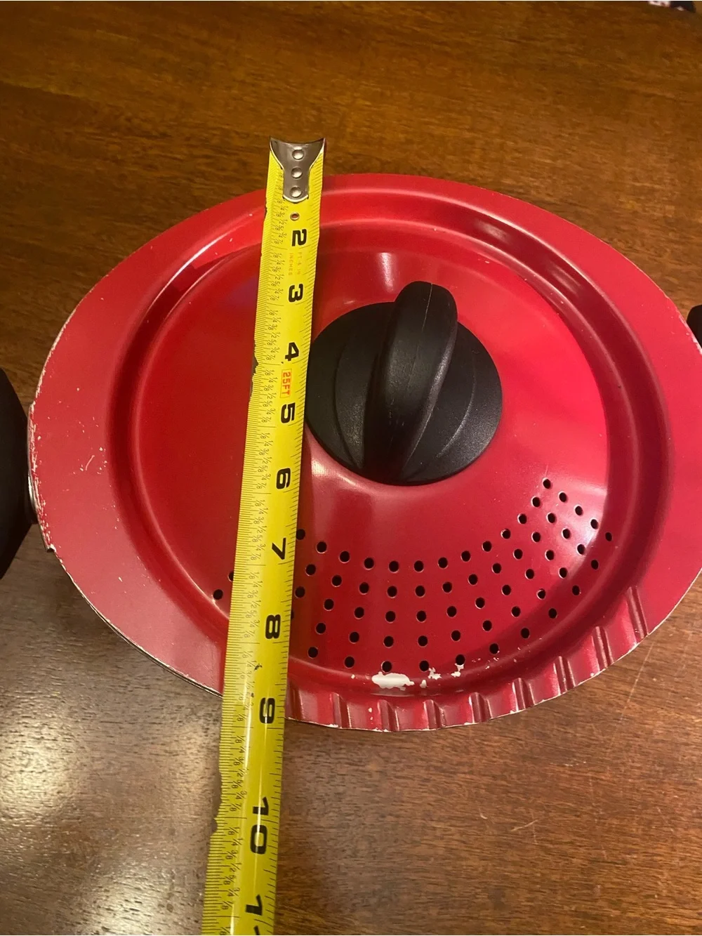 Bialetti Essentials 5.5 Qt Non-Stick Saucepan pot Red/Black Strainer Lid Handles